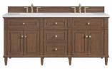 72 Inch Mid-Century Walnut Double Vanity Arctic Fall Top