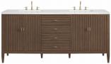 72 Inch Modern Walnut Double Sink Bath Vanity Arctic Fall