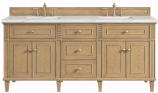 72 Inch Oak Double Sink Bathroom Vanity with Quartz Top