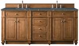 72 Inch Saddle Brown Double Sink Bathroom Vanity Bleu Quartz