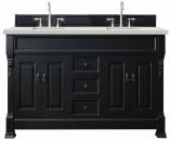 72 Inch Traditional Black Double Sink Bathroom Vanity Quartz