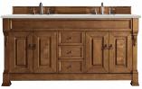 72 Inch Traditional Oak Double Sink Bathroom Vanity Quartz