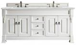 72 Inch Traditional White Double Sink Bathroom Vanity Quartz