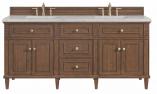 72 Inch Walnut Double Bathroom Vanity Pearl Quartz