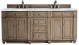 72 Inch Walnut Double Sink Bathroom Vanity Carrara Marble