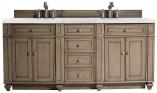 72 Inch Walnut Double Sink Bathroom Vanity Pearl Quartz