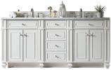 72 Inch White Double Sink Bathroom Vanity Carrara Marble