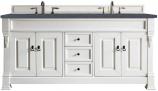 72 Inch White Double Sink Bathroom Vanity Charcoal Quartz