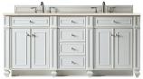 72 Inch White Double Sink Bathroom Vanity Marfil Quartz