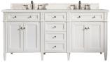 72 Inch White Double Sink Bathroom Vanity Serena Quartz