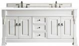 72 Inch White Double Sink Bathroom Vanity White Quartz Stone