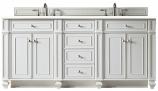 72 Inch White Double Sink Bathroom Vanity White Zeus Quartz