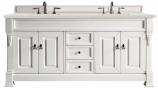 72 Inch White Double Sink Traditional Bathroom Vanity Quartz