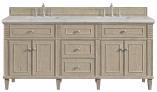 72 Inch Whitewashed Oak Double Bathroom Vanity Pearl Quartz