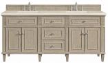 72 Inch Whitewashed Oak Double Sink Bathroom Vanity