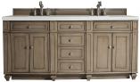 72 Inch Whitewashed Walnut Double Bathroom Vanity Quartz