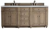 72 Inch Whitewashed Walnut Double Sink Bath Vanity Quartz