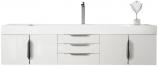 73 Inch White Floating Single Bathroom Vanity Black Accents