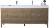 73 Inch Whitewashed Walnut Double Sink Bathroom Vanity