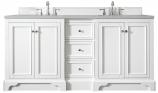 74 Inch Modern Double Sink White Bathroom Vanity Quartz