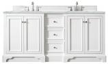 74 Inch Modern White Double Sink Bathroom Vanity Quartz