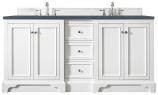 74 Inch White Double Sink Bathroom Vanity Charcoal Quartz