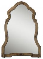 Agustin Unique Light Walnut with Burnished Details Mirror