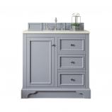 36 Inch Single Sink Bathroom Vanity in Silver Gray with Electrical Component