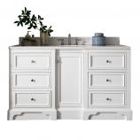 60 Inch Single Sink Bathroom Vanity in White with Electrical Component