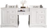 84 Inch Modern White Double Sink Bath Vanity White Quartz