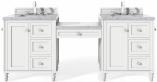 86 Inch Bright White Double Sink Bath Vanity Carrara Marble