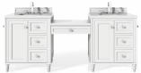 86 Inch White Double Sink Modern Bath Vanity White Quartz