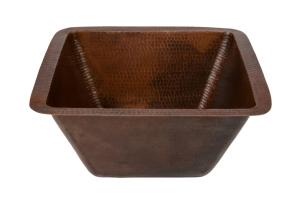 15 Inch Square Hammered Copper Bar or Prep Sink