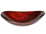 21 Inch Canoe Shaped Red Copper Reflection Glass Vessel Sink