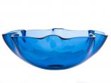 Wave Rim Blue Glass Vessel Sink