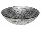 Silver Squares Glass Vessel Sink