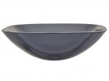 Square Glass Vessel Sink in Onyx Black with Rounded Corners