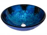 Vibrant Blue Foil Glass Vessel Sink