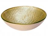 Champagne Embossed Round Glass Vessel Sink