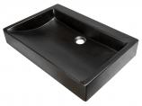Rectangular Sloped Charcoal Concrete Vessel Sink