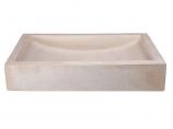 22 Inch Shallow Wave Cream Concrete Rectangular Vessel Sink