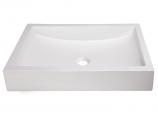 22 Inch Shallow Wave White Concrete Rectangular Vessel Sink