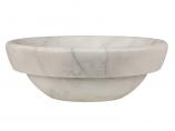 Honed White Marble Echo Bowl Shaped Vessel Sink