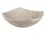 Honed White Marble Arched Edges Bowl Sink