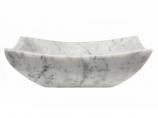 16 Inch Carrara Marble Square Deep Zen Vessel Sink