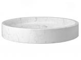 18 Inch White Carrara Marble Low Round Vessel Sink