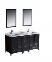 60 Inch Double Sink Bathroom Vanity in Espresso