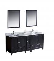 72 Inch Double Sink Bathroom Vanity in Espresso