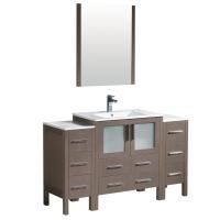54 Inch Gray Oak Modern Bathroom Vanity
