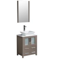 24 Inch Gray Oak Modern Bathroom Vanity